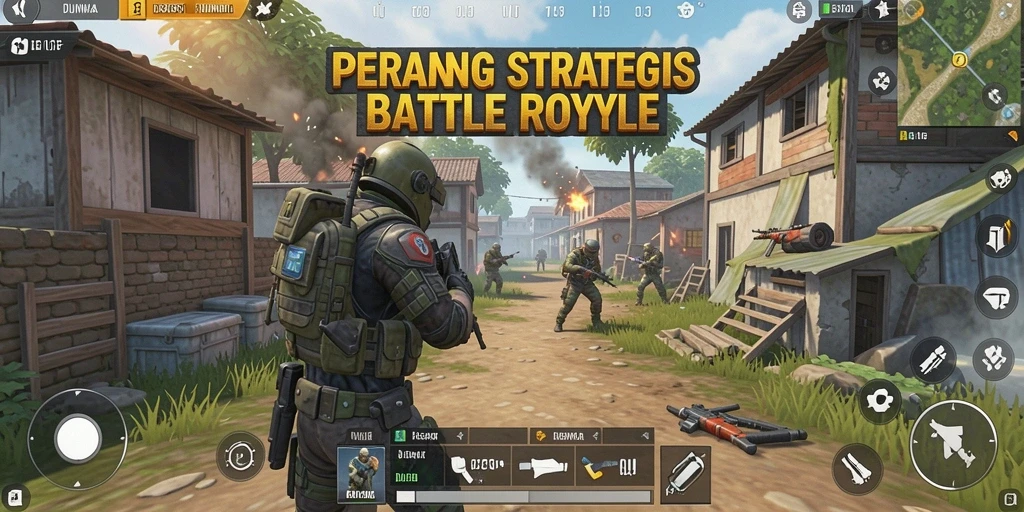 Tangkapan layar gameplay epik dari Battle Royale 6CF.