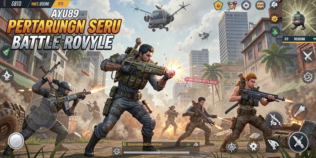 Tampilan gameplay AYU89 yang seru dalam pertempuran Battle Royale.