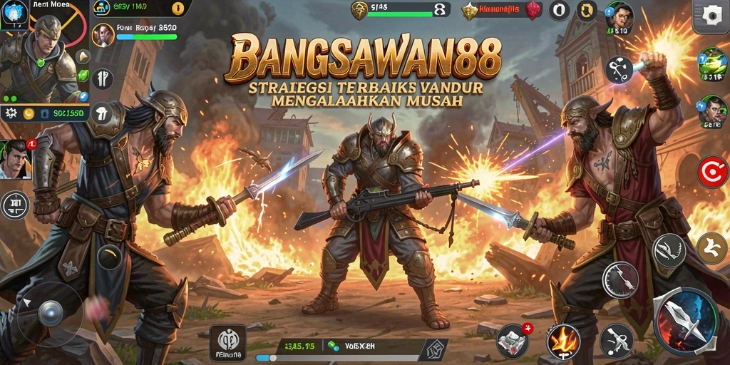 Screenshot gameplay BANGSAWAN88 menampilkan aksi strategi yang intens.