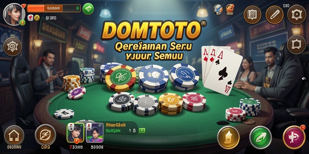 Tampilan gameplay seru di DOMTOTO yang menampilkan kartu QiuQiu.