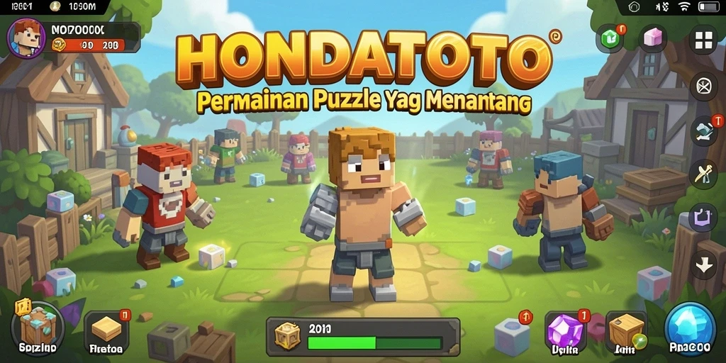 Gameplay HONDATOTO yang menunjukkan teka-teki yang menantang.