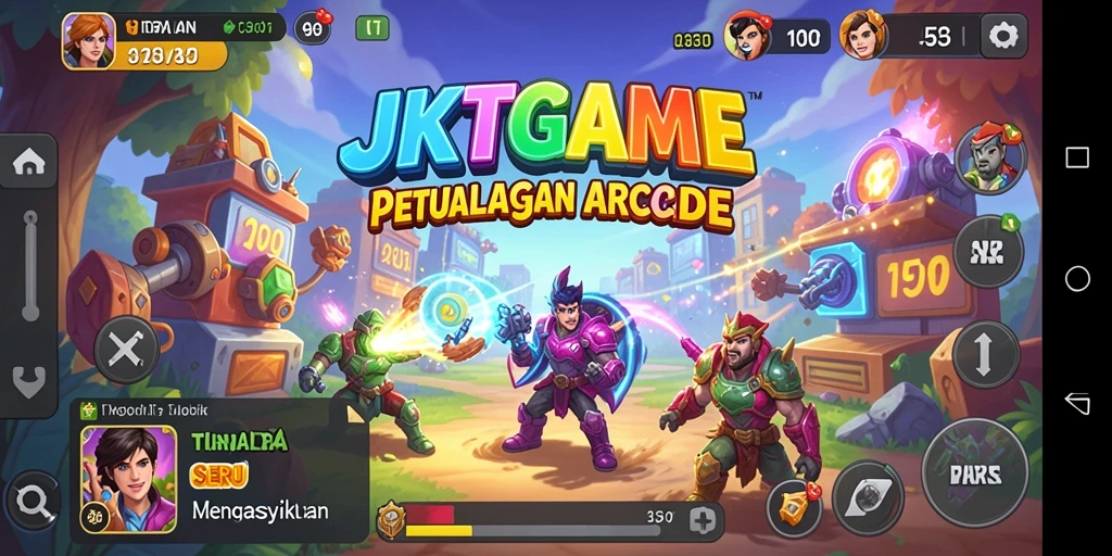 Tampilan gameplay JKTGAME dengan aksi arcade yang mendebarkan.