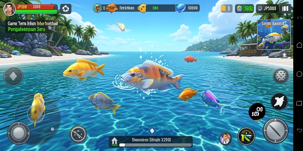 Tampilan gameplay JPS88 menembak ikan yang penuh warna dan seru.
