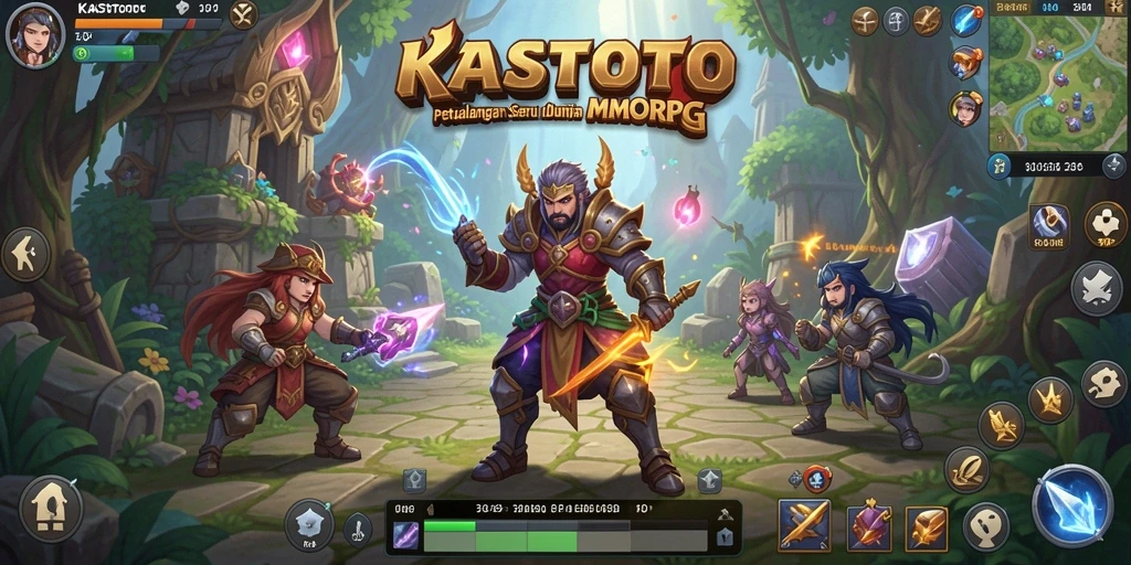 Screenshot gameplay KASTOTO menampilkan pertarungan yang mendebarkan dalam dunia MMORPG.