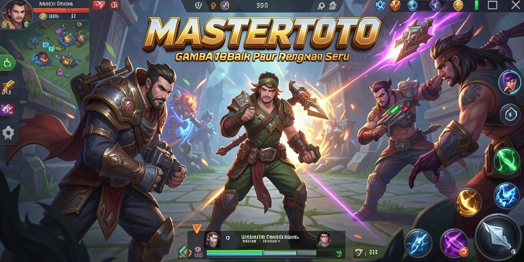 Tangkapan layar menunjukkan aksi pertarungan tim di arena MOBA MASTERTOTO.