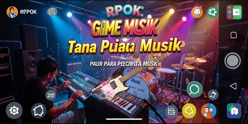 Screenshot RPOK menunjukkan pemain menikmati gameplay musik yang mendebarkan.