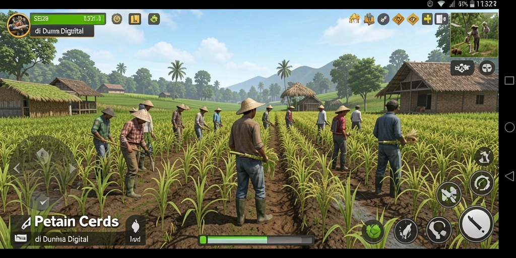 Screenshot utama SE328 menampilkan gameplay pertanian yang interaktif dan menarik.