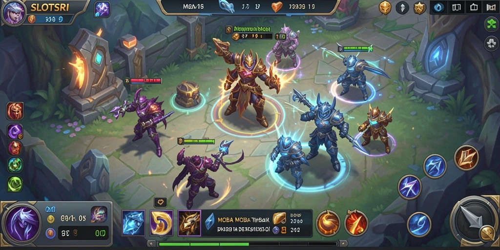 Tampilan gameplay SLOTSRI dengan aksi pertempuran yang seru di medan perang.