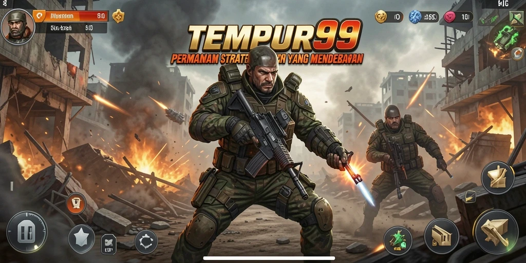 Tangkapan layar menunjukkan aksi pertempuran sengit dalam TEMPUR99.