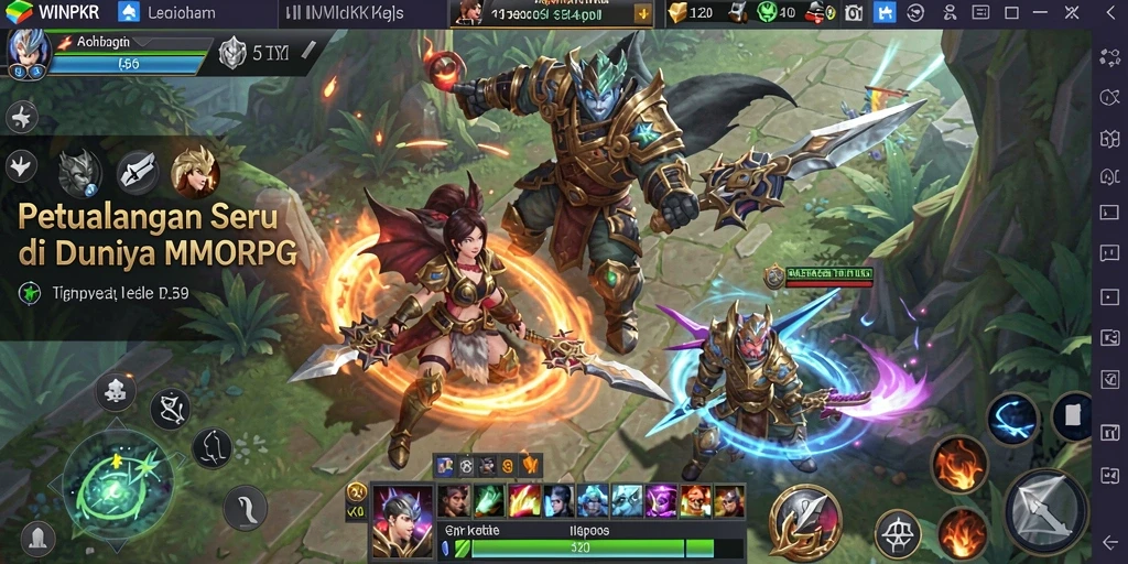 Tampilan gameplay <strong>WINPKR</strong> yang mengesankan dalam dunia MMORPG.