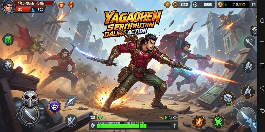 Tampilan gameplay menegangkan dalam YAGAOHEN dengan aksi yang seru.